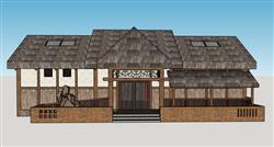 日式茅草建筑SU模型