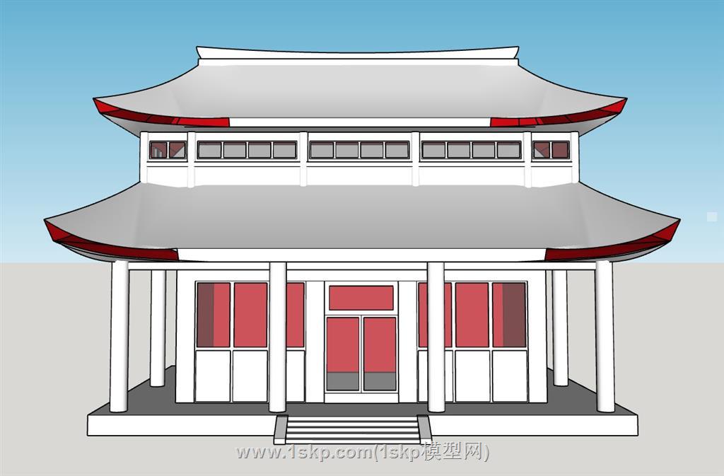 中式古建筑SU模型