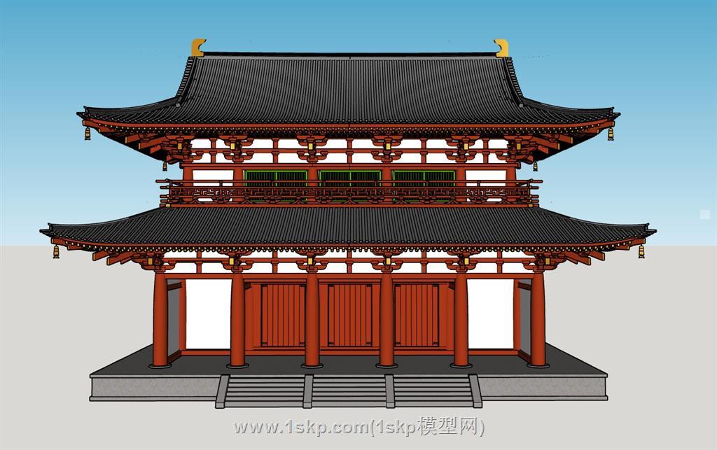 中式斗拱阁楼SU模型