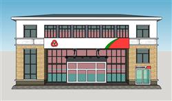乡镇银行建筑SU模型