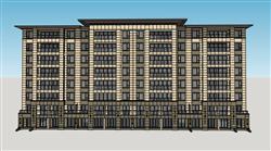 新中式住宅楼公寓SU模型