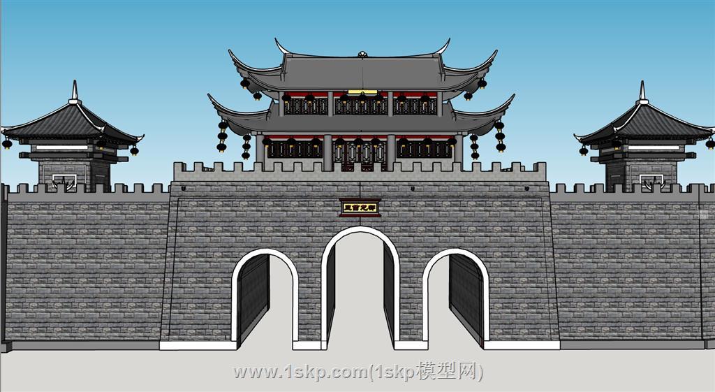 城门城楼古建筑SU模型