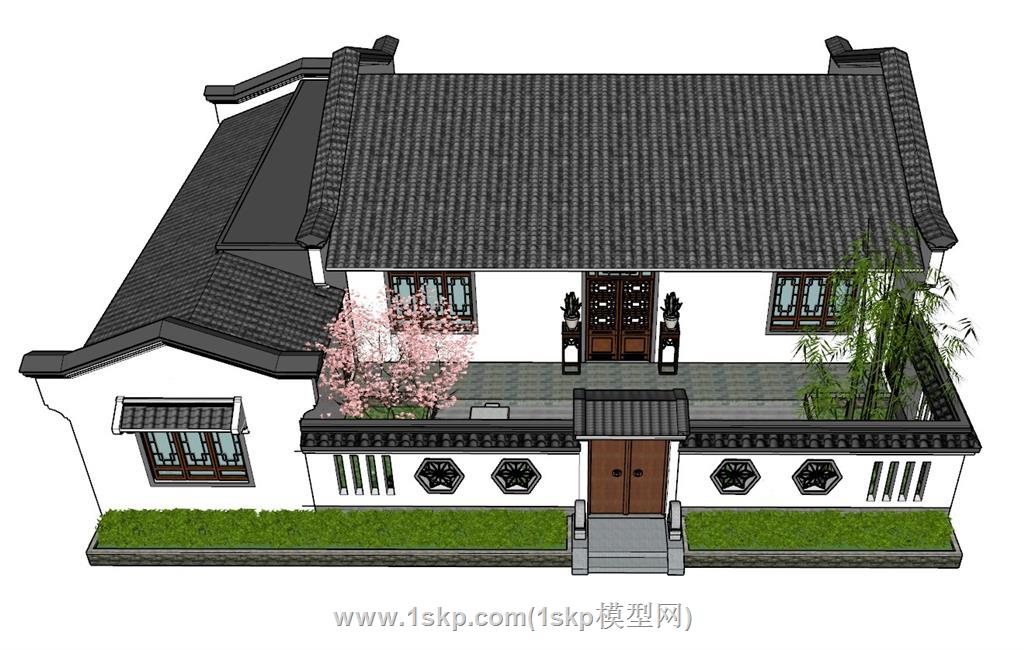 合院别墅SU模型