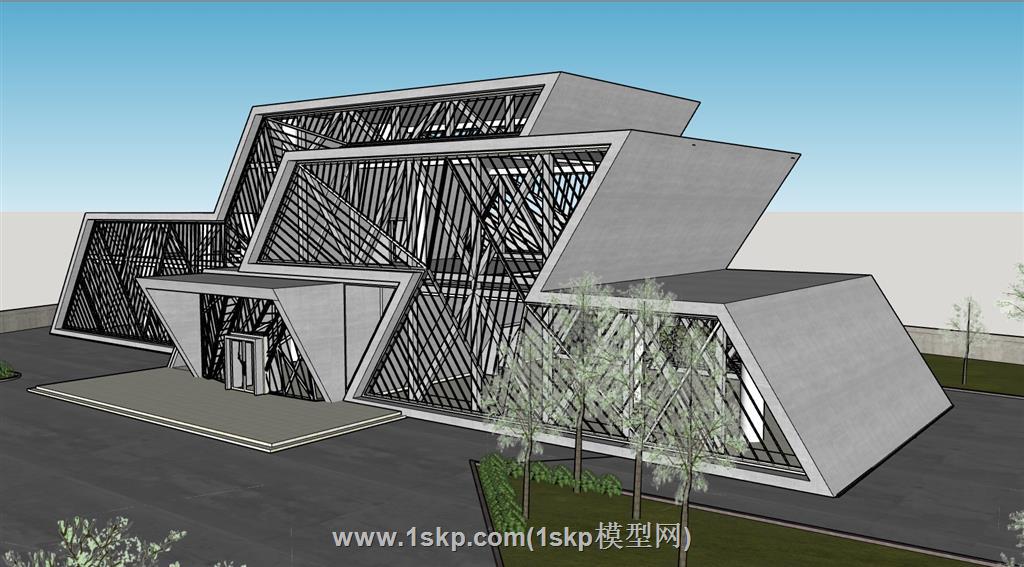 展馆异形建筑SU模型
