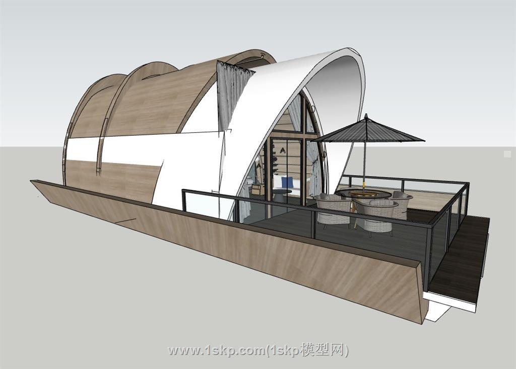 船坞民宿酒店SU模型