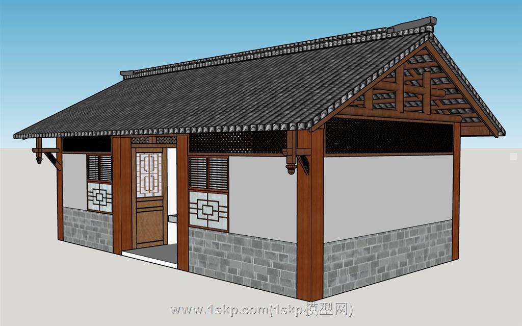 中式公厕公共SU模型