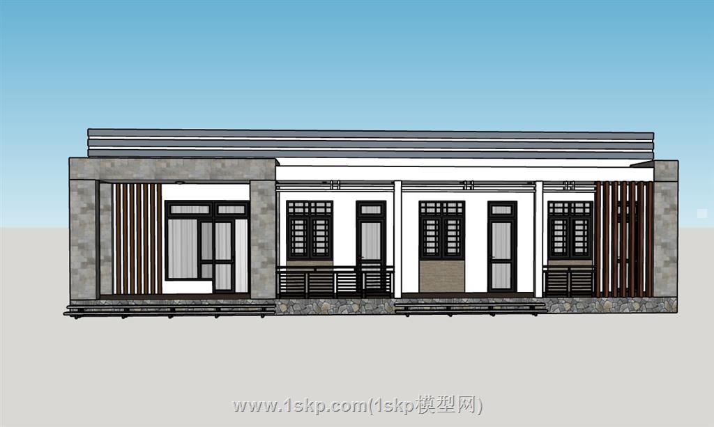 平房民宿建筑SU模型