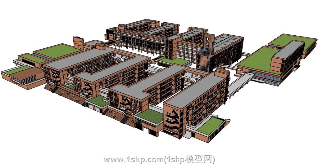 学校教育建筑SU模型