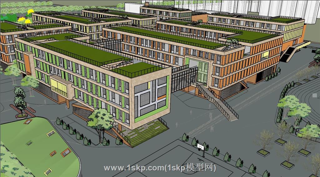 学校教育校园SU模型