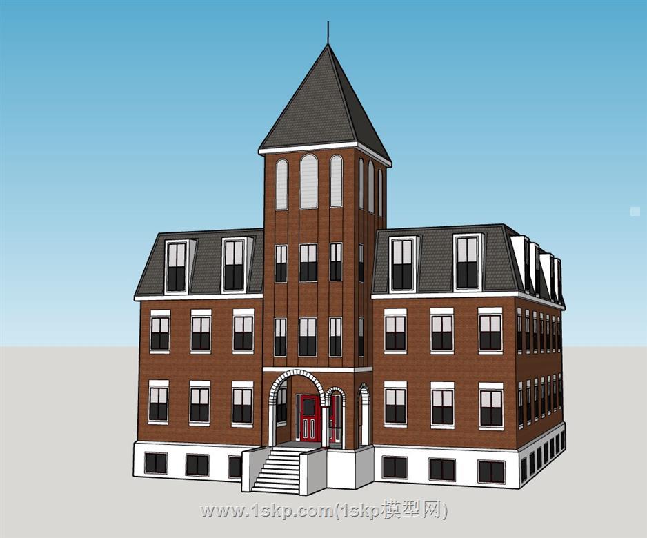 欧式建筑学院SU模型