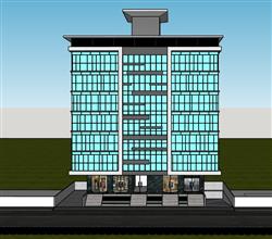办公楼玻璃幕墙建筑SU模型