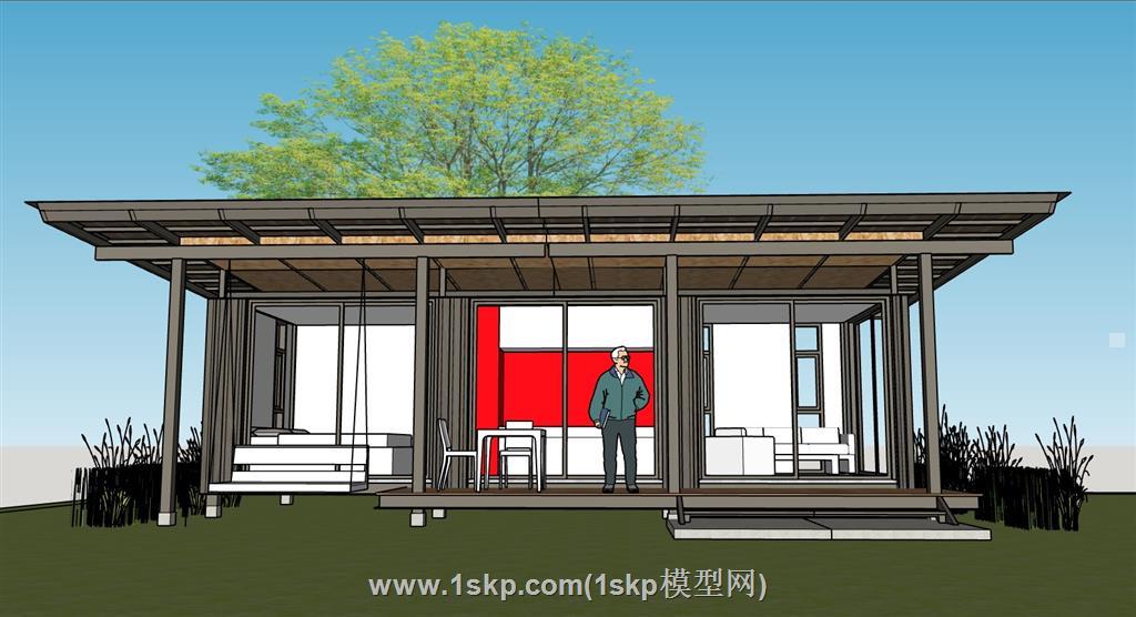度假休闲木屋SU模型