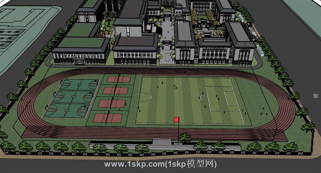 学校教育建筑SU模型