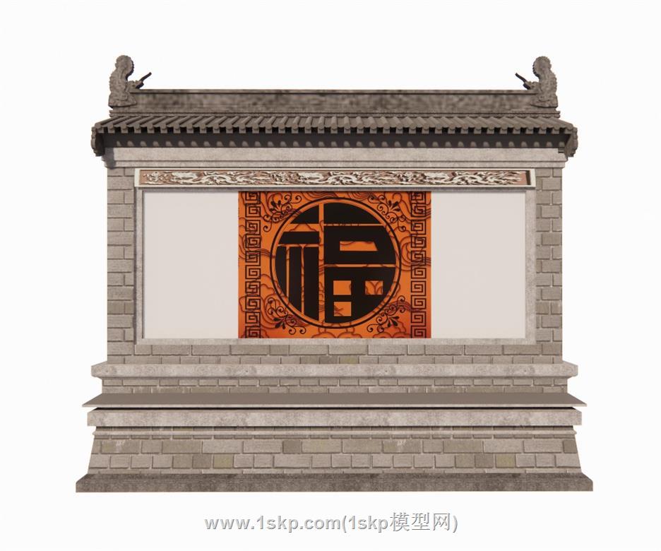 照壁SU模型