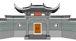 庭院门SU模型