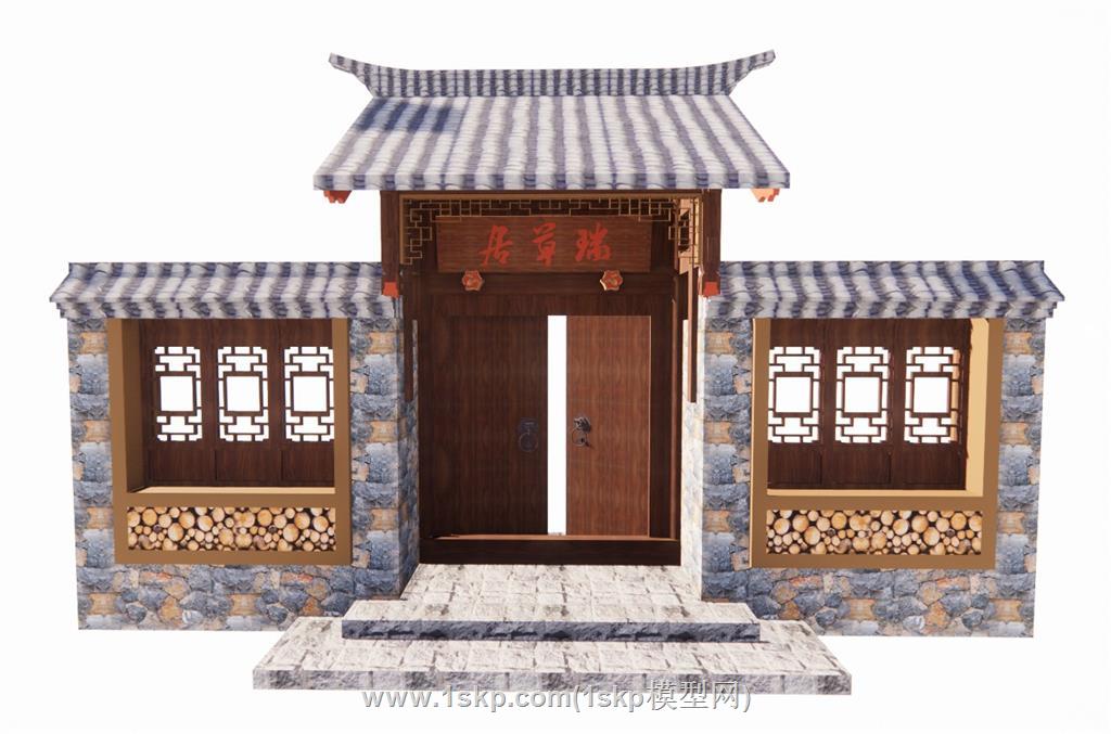 庭院门SU模型