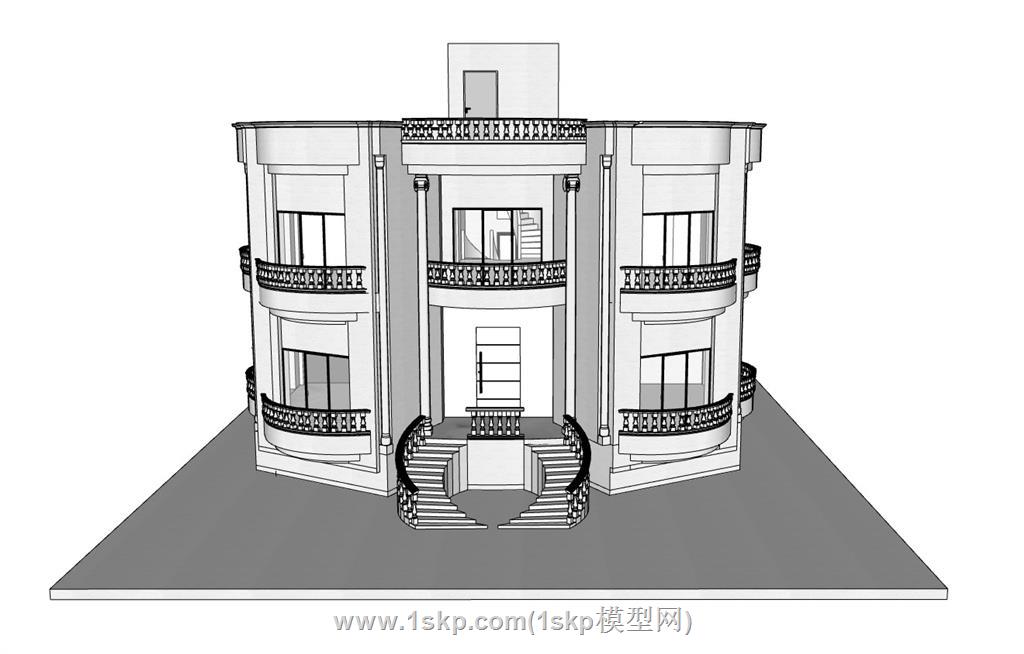 欧式别墅住宅SU模型