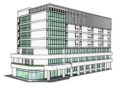 办公楼建筑SU模型 免费sketchup模型下载