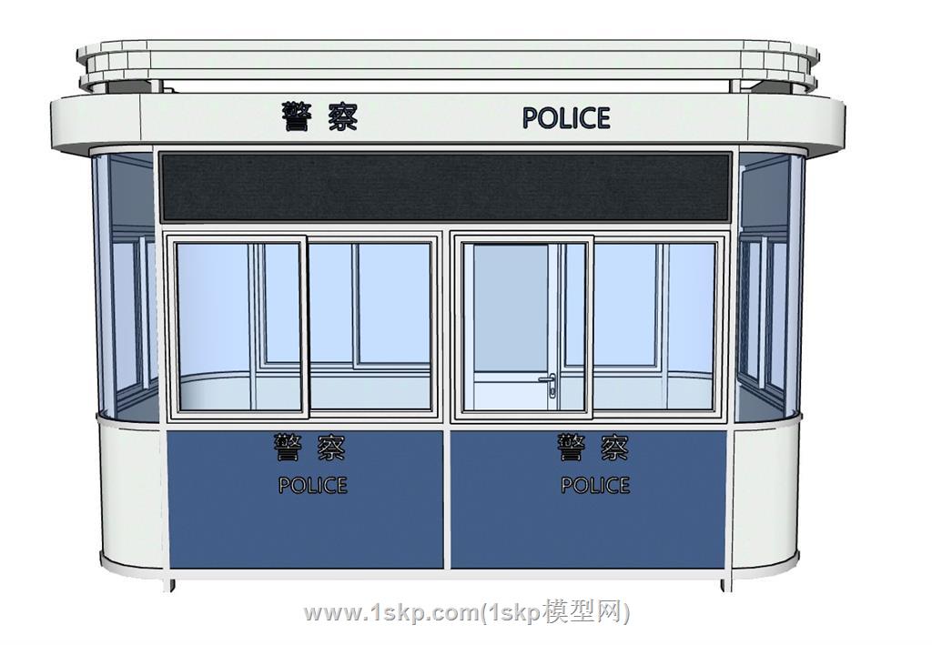 警务亭岗亭保安亭SU模型