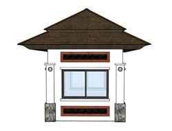 岗亭SU模型