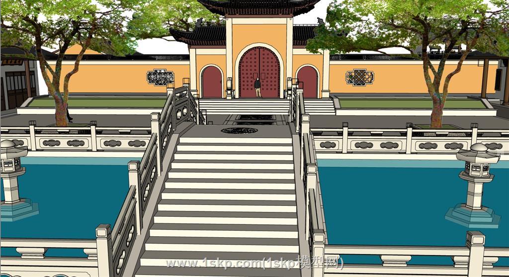 中式寺庙SU模型