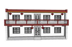 民房自建房不锈钢SU模型