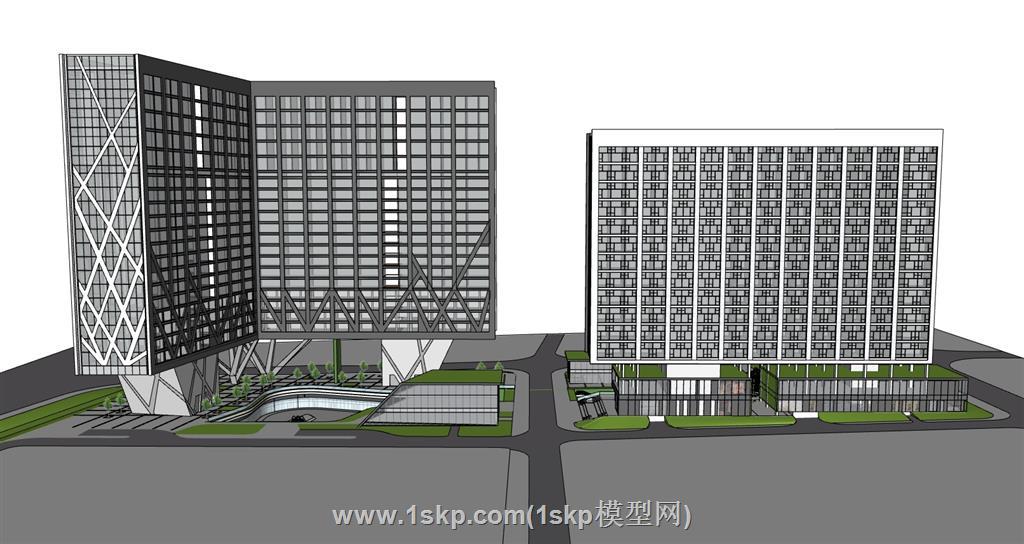 万科大楼建筑SU模型