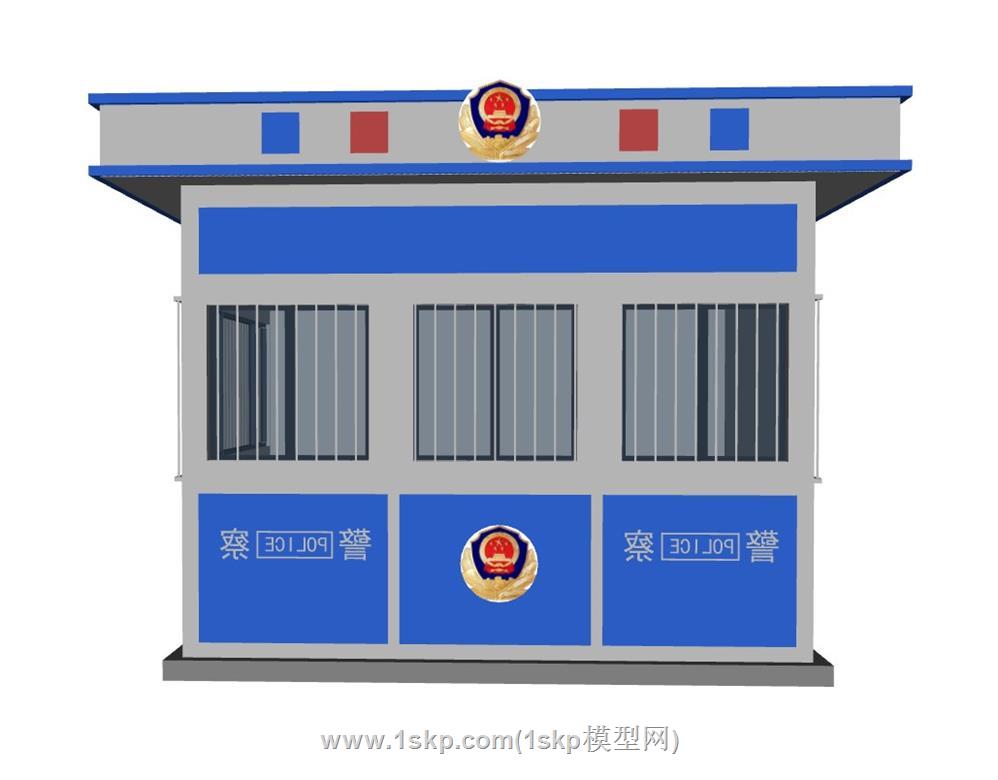 警察岗亭执勤点SU模型