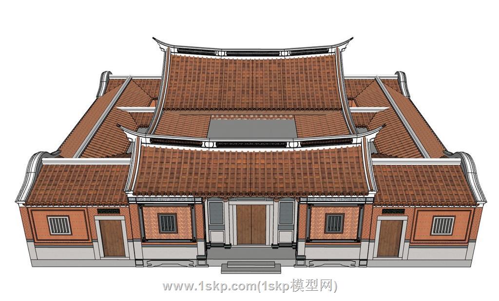闽南民居合院SU模型