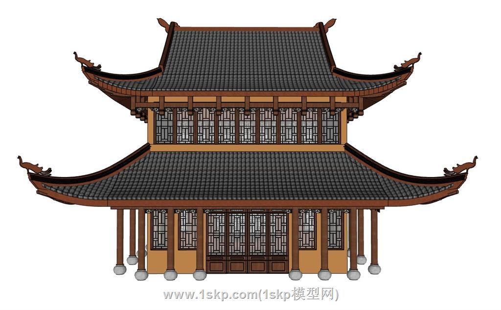 寺庙古建筑SU模型