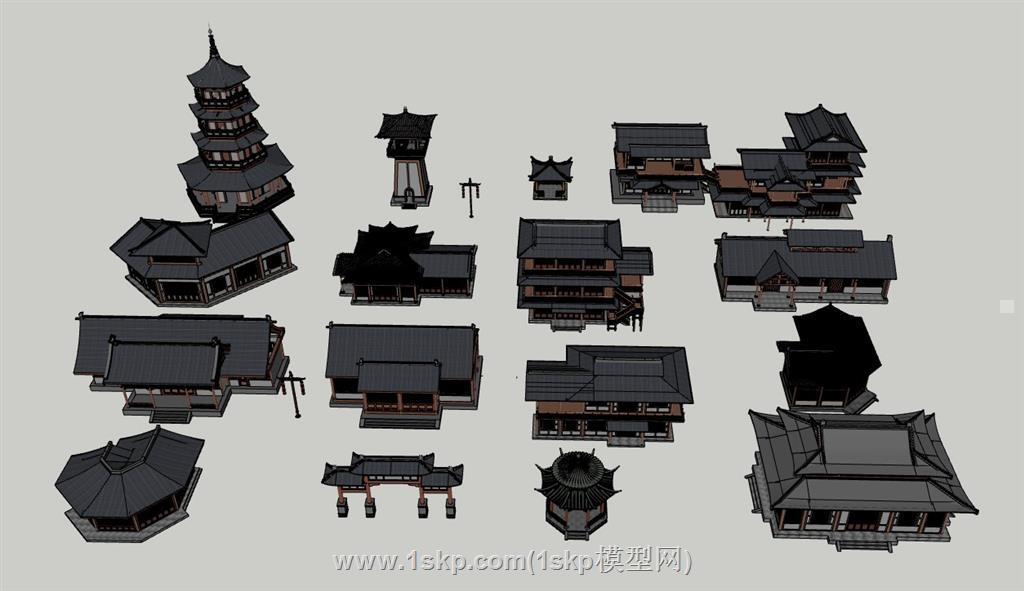 古建SU模型