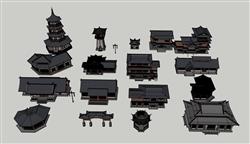 古建SU模型
