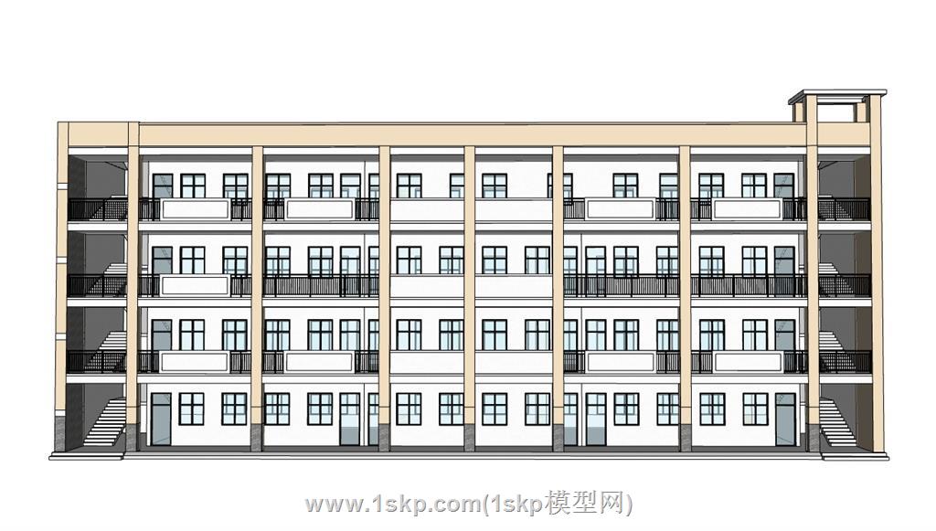 校园教学楼学校SU模型