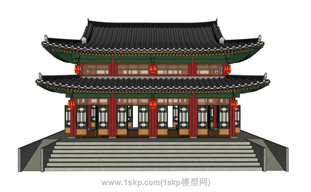 中式古建筑SU模型