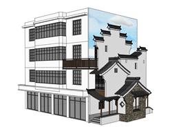 岭南墙马头墙SU模型