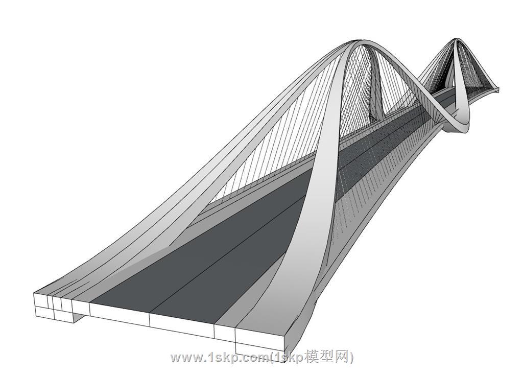 桥梁桥SU模型