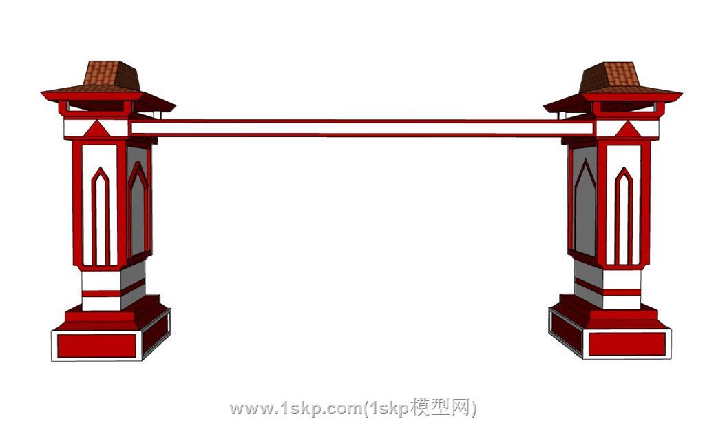 东南亚门楼SU模型