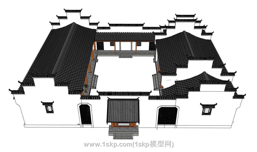 中式合院徽派SU模型