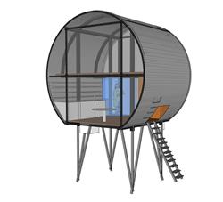 太空舱休闲屋SU模型 免费sketchup模型下载