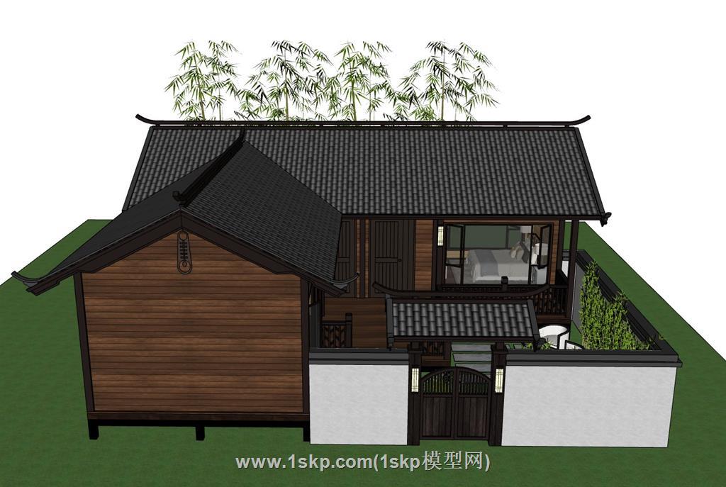 乡村民宿合院SU模型
