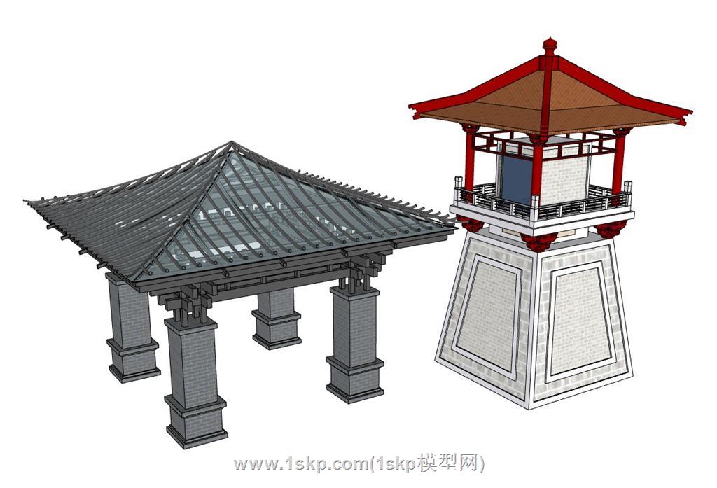 亭子汉唐SU模型