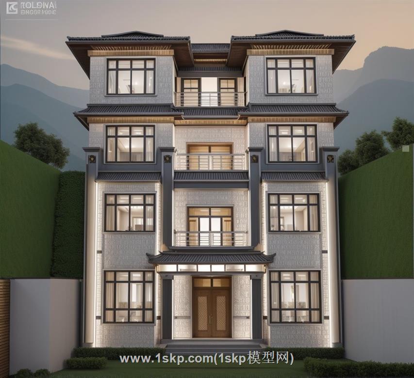 农村别墅自建房SU模型