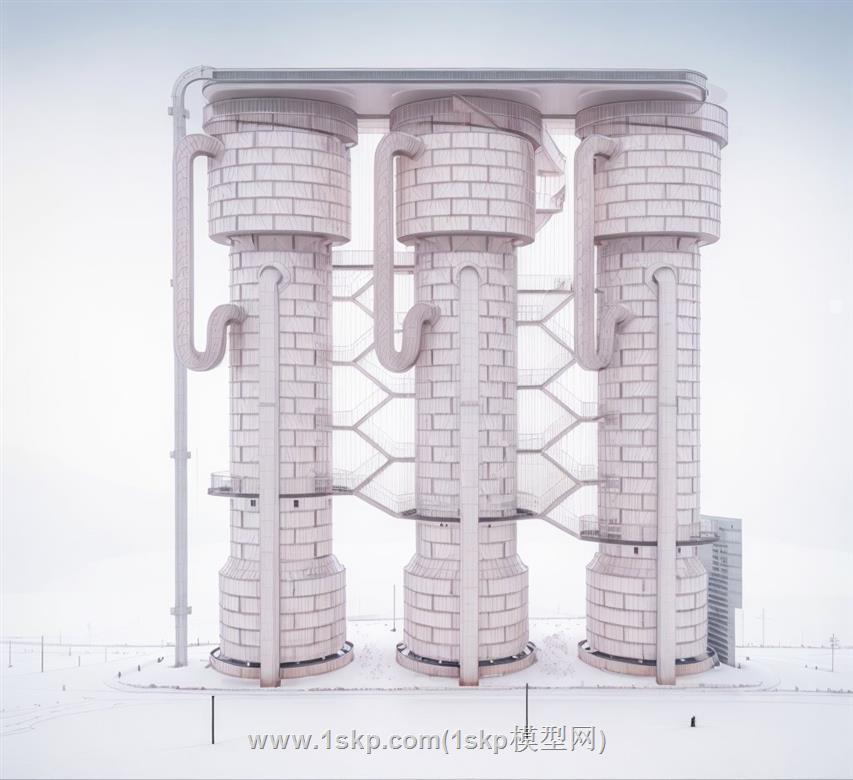 工业脱硫塔SU模型