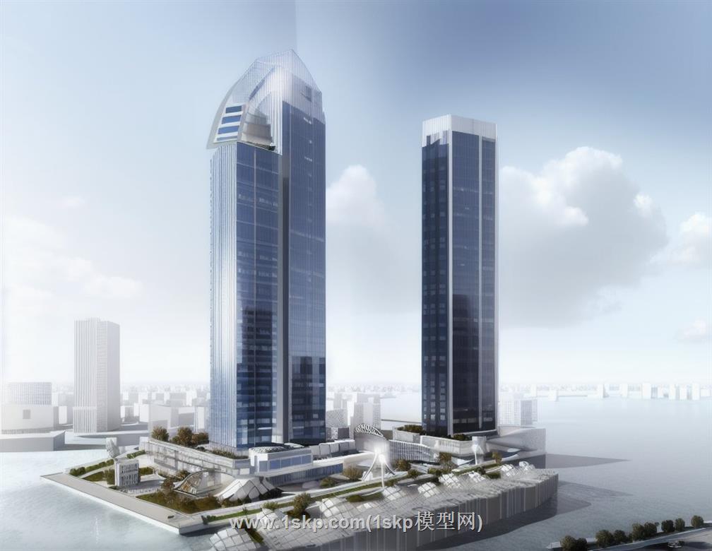高层酒店建筑SU模型