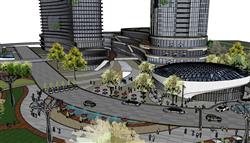 示范区综合体建筑SU模型