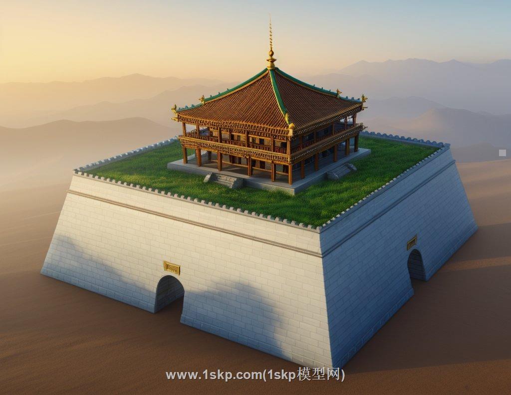 古代城门城楼SU模型