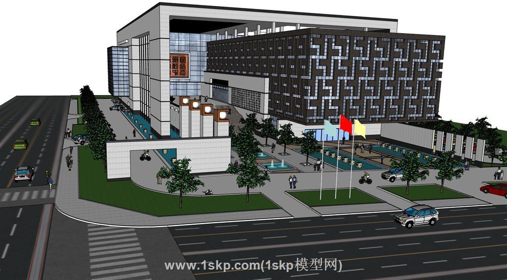 二维码建筑大楼SU模型