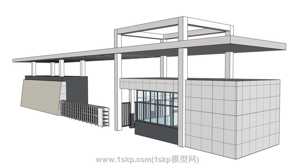 厂区大门SU模型
