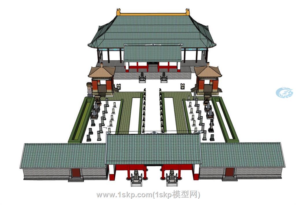 寺院寺庙SU模型