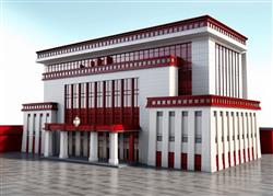 藏式医院医疗建筑SU模型
